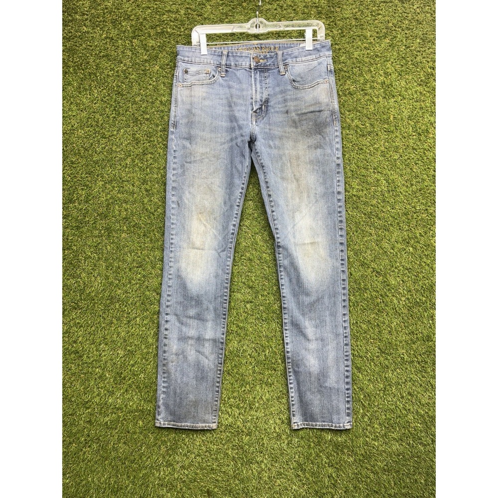 American Eagle Jeans Mens 32x32 Slim Fit Light Wash Denim Casual Preppy Blue